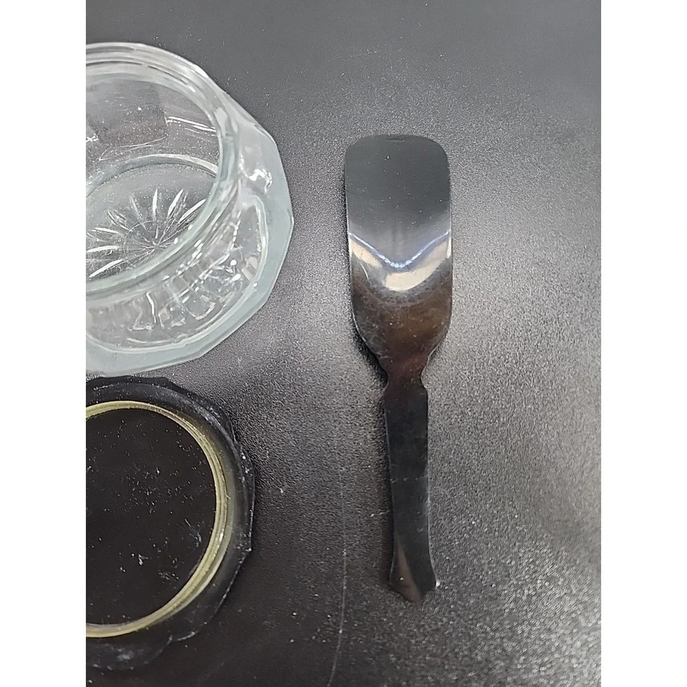 VTG‎ Shoe Horn, French Powder Container, Black With Silver Accent